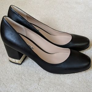NWT Karl Lagerfeld Leather Pumps w/Faux Pearls